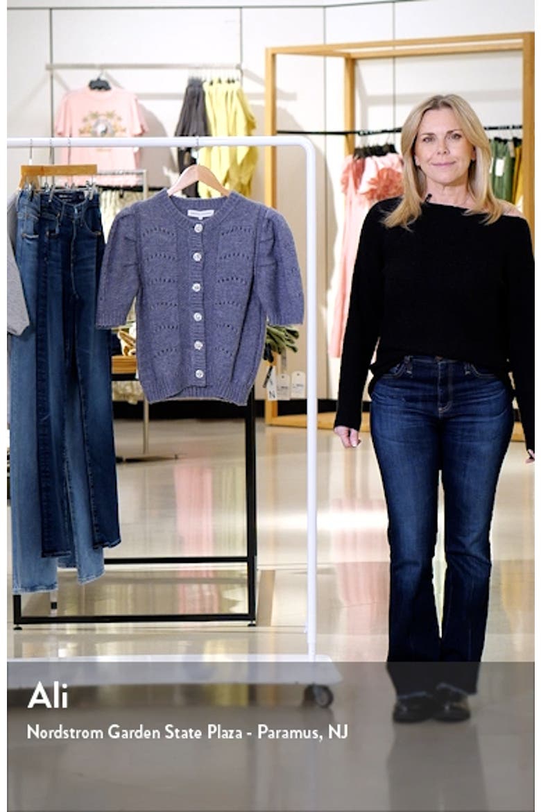 Pointelle Puff Sleeve Cardigan video