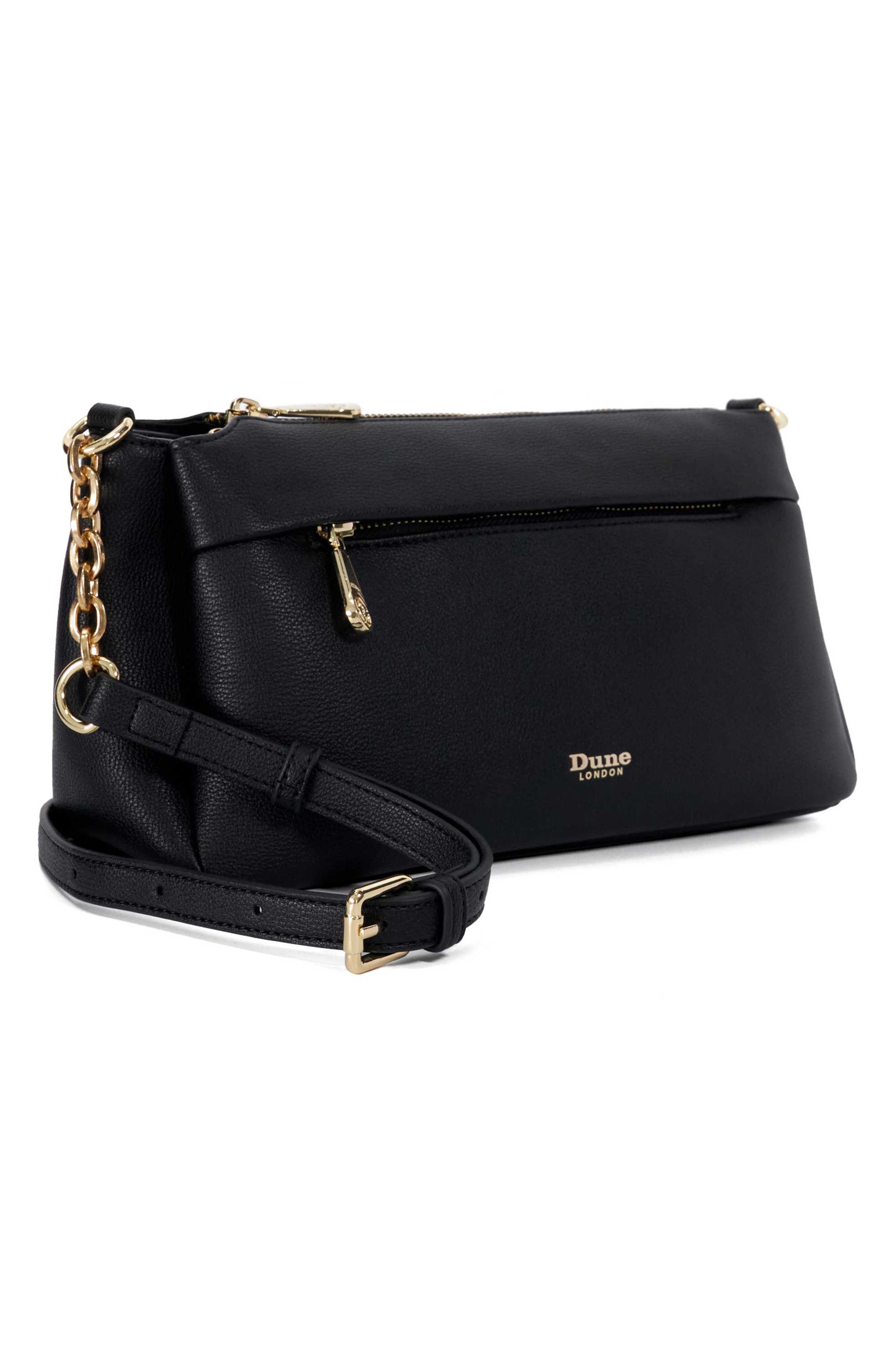 Dune London Drives Faux Leather Crossbody Bag, Alternate, color, Black