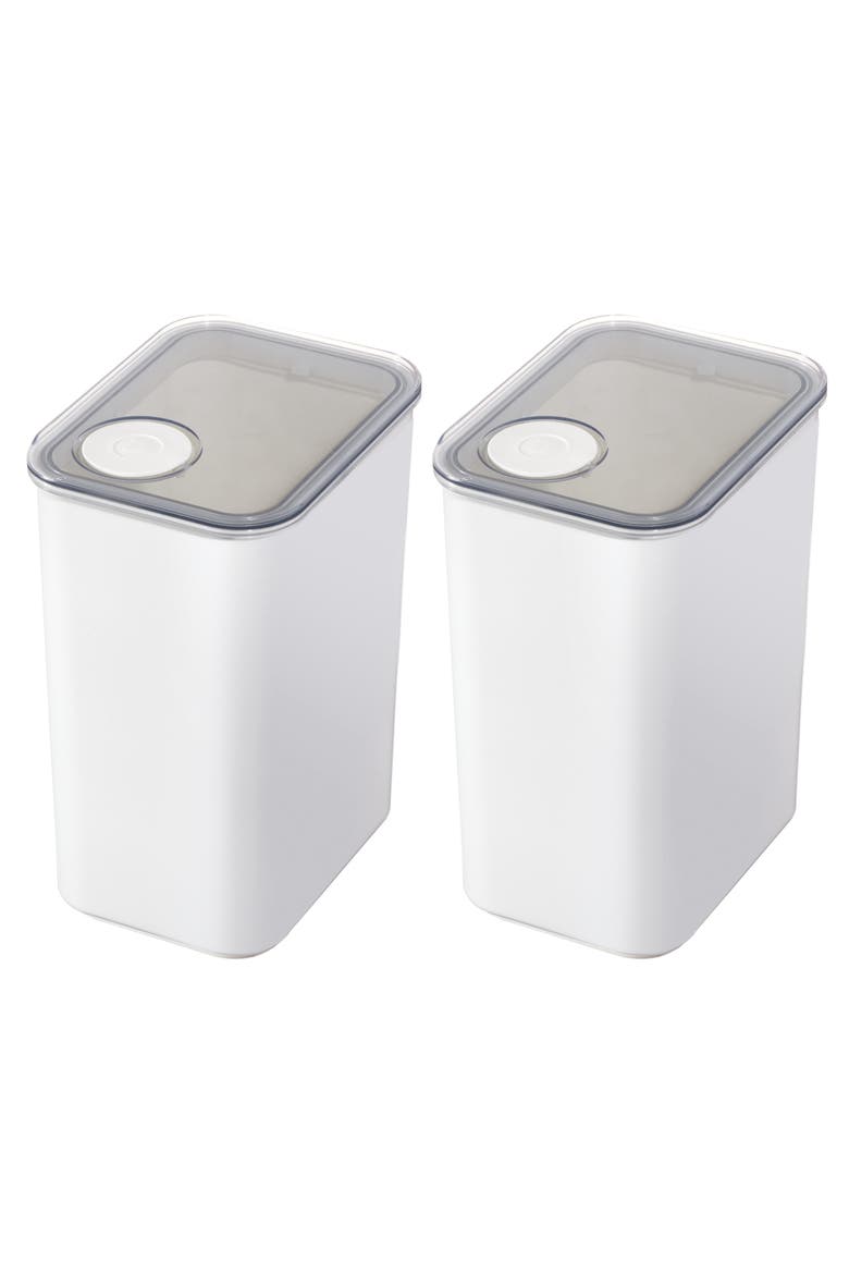 Large Canister with Removable Pour Cap - Set of 2 - White, Main, color, White