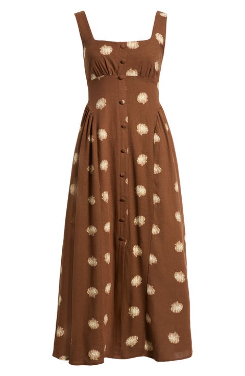 Seashell Print Midi Dress