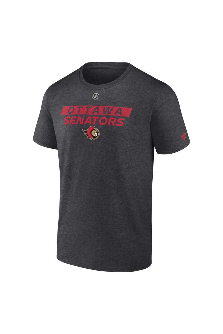 Men's Fanatics  Heather Charcoal Ottawa Senators Authentic Pro Core Primary T-Shirt, Alternate, color, Heather Charcoal