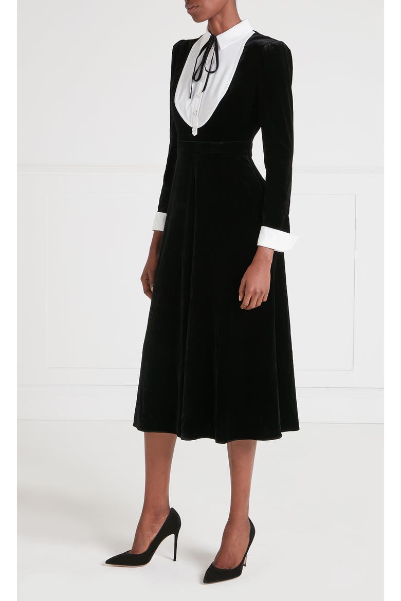 Pompidou Bib Dress, Alternate, color, Black