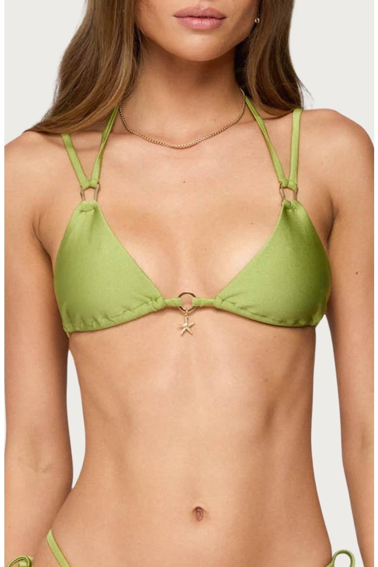 Neve Triangle Bikini Top, Main, color, GREEN
