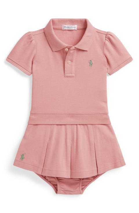Stretch Mesh Polo Shirt, Skirt & Bloomers Set (Baby)