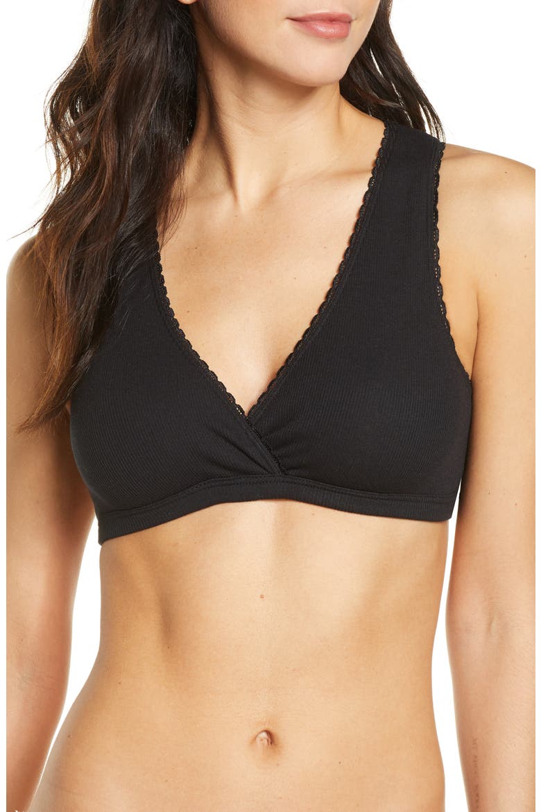 Luxe Maternity/Nursing Sleep Bra, Main, color, BLACK