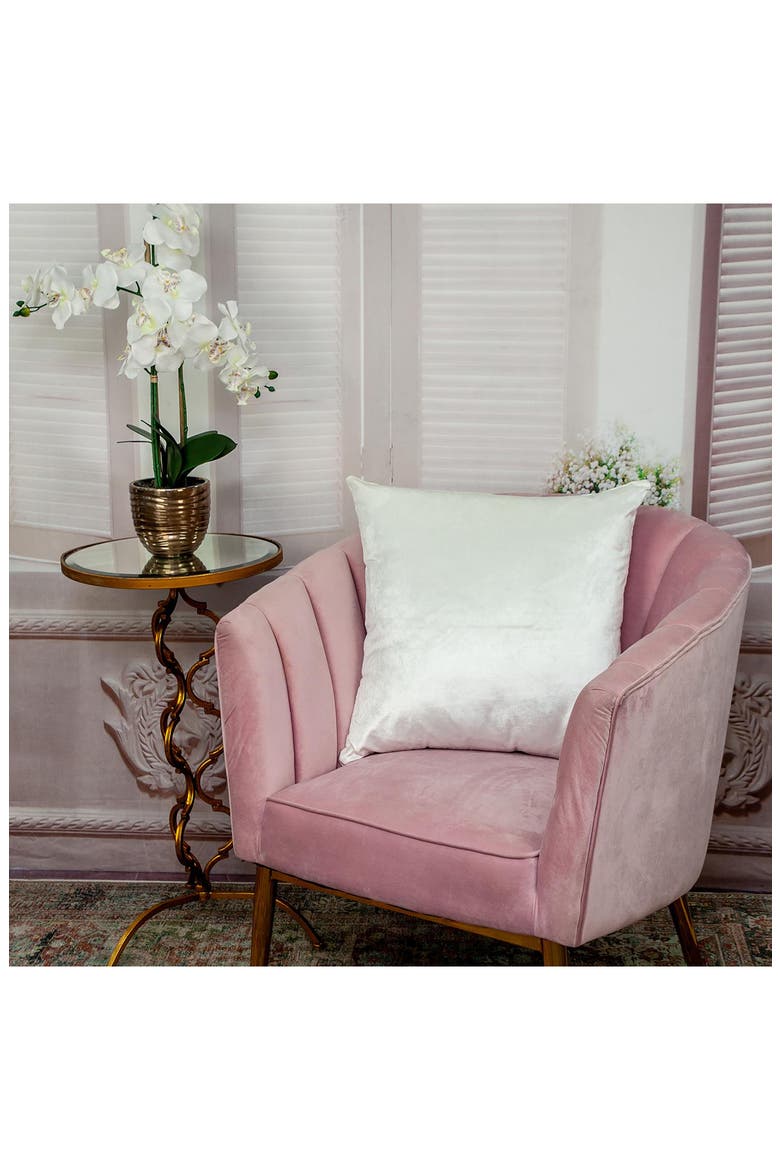 Velvet Throw Pillow, Alternate, color, WHITE