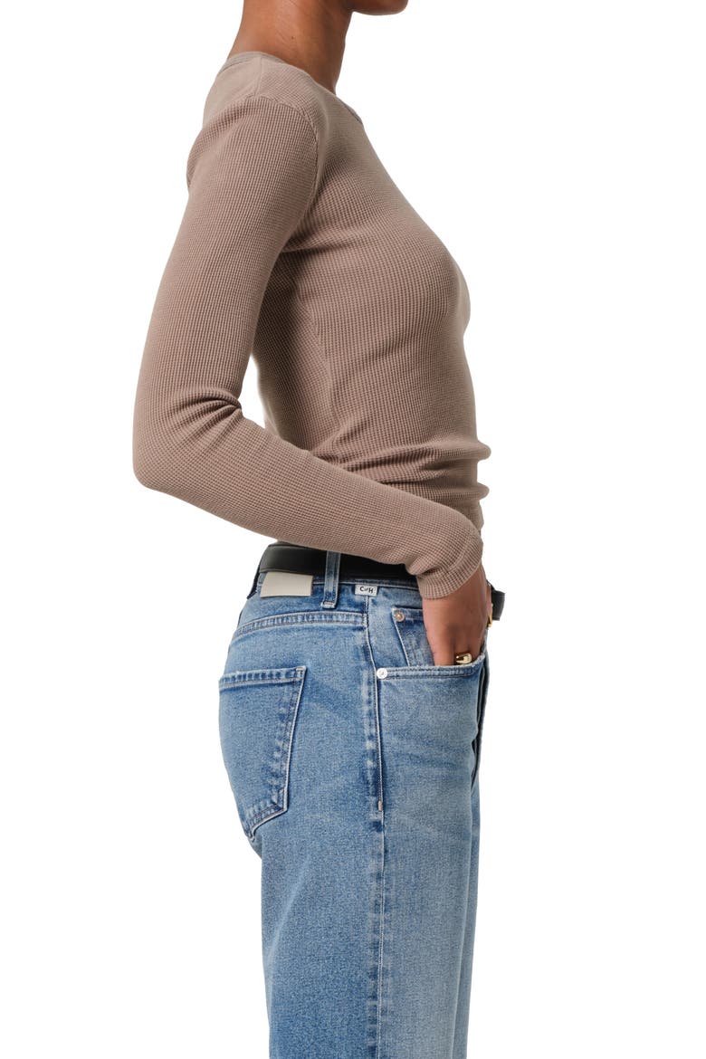 Pilar Long Sleeve Recycled Cotton Waffle Knit T-Shirt, Alternate, color, BEZAL