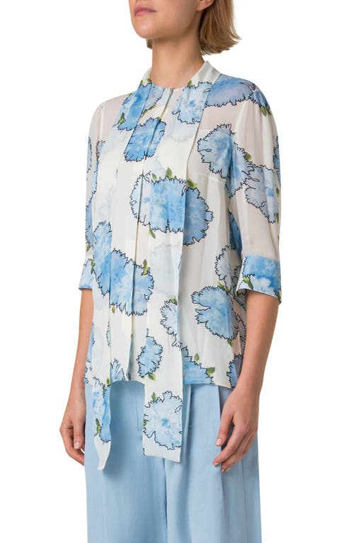 AKRIS PUNTO AKRIS PUNTO PRINT GEORGETTE TOP 