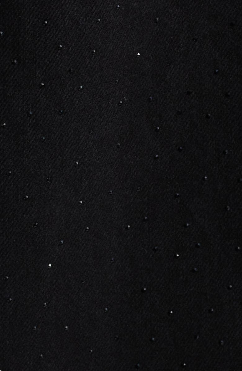 MANGO Libra Embellished Wide Leg Jeans, Alternate, color, Black Denim