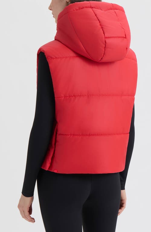 Hunter Lindsey Quilted Coated Water Repellent Vest In Red