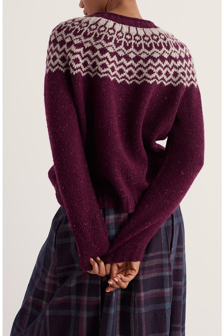 Port Kinnis Fair Isle Merino Wool Blend Sweater, Alternate, color, WAG TAIL DARK HELLEBORE ARAN