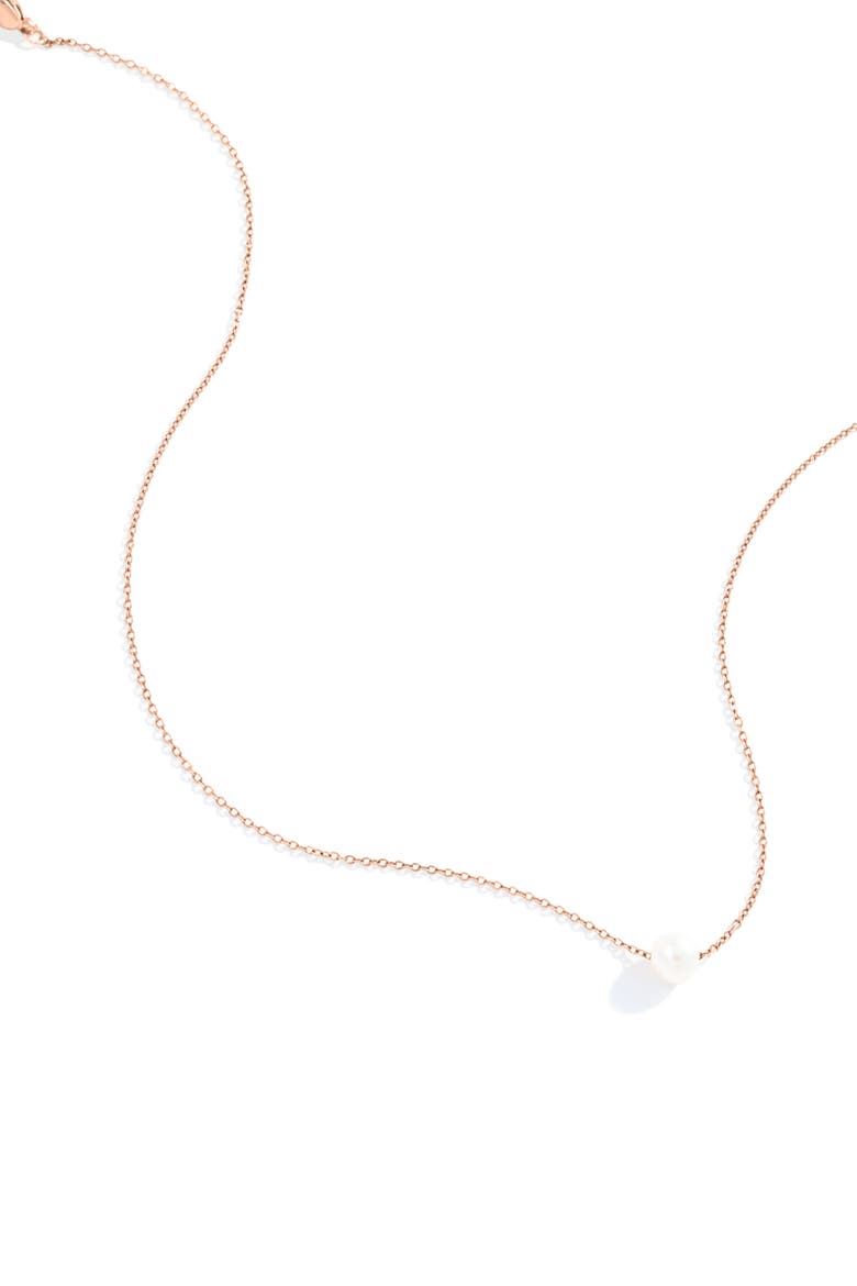 Floating Pearl Necklace, Alternate, color, Rose Gold-Tone