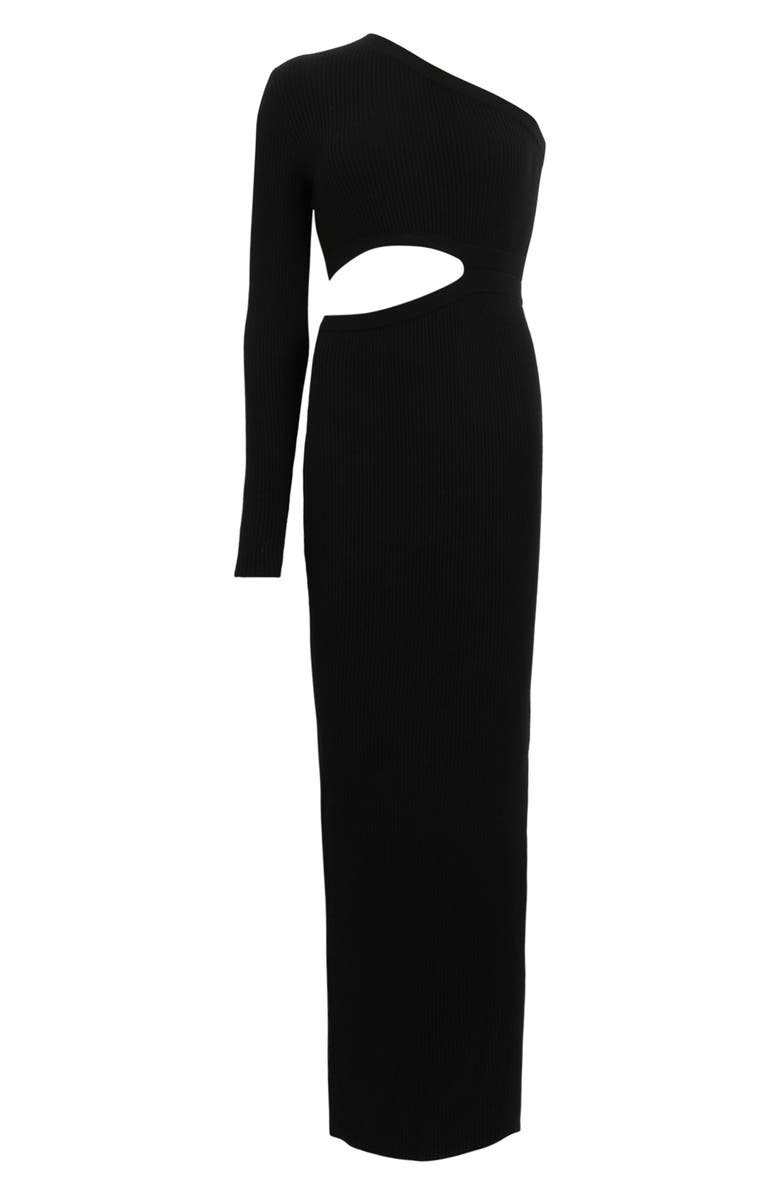 AllSaints Daisy Cutout One-Shoulder Rib Maxi Sweater Dress, Alternate, color,