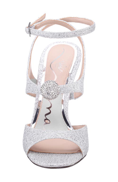 Nina Dahlia Ankle Strap Sandal In Silver