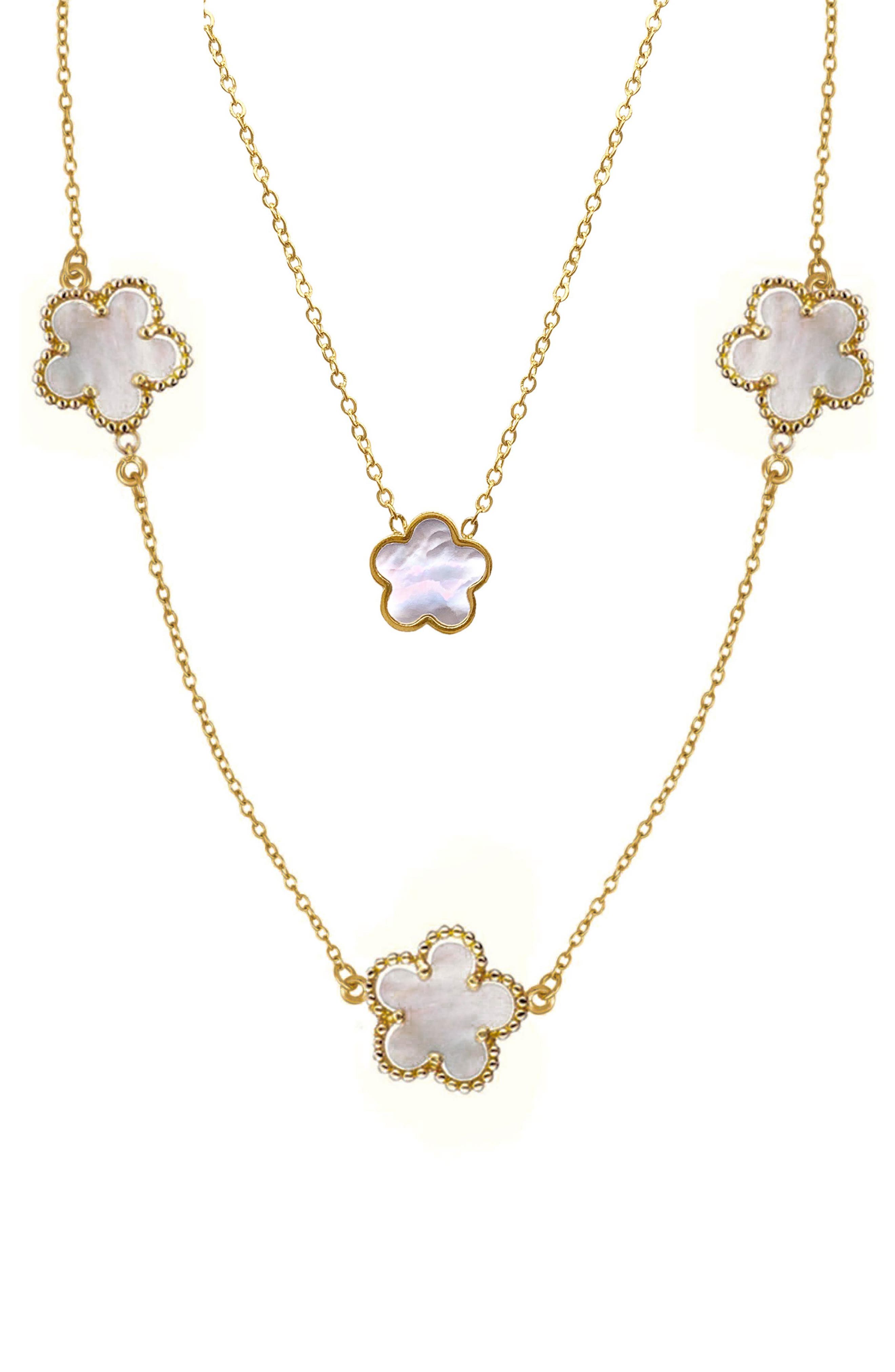 Adornia Set of 2 Assorted Clover Necklaces
