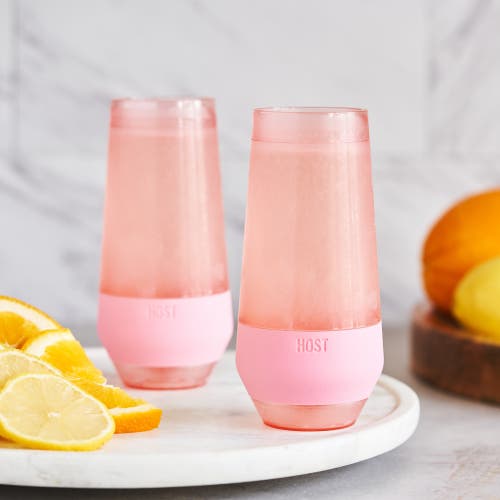 Host Champagne Freeze Cooling Cup Set Of 2 In Tinted Blush