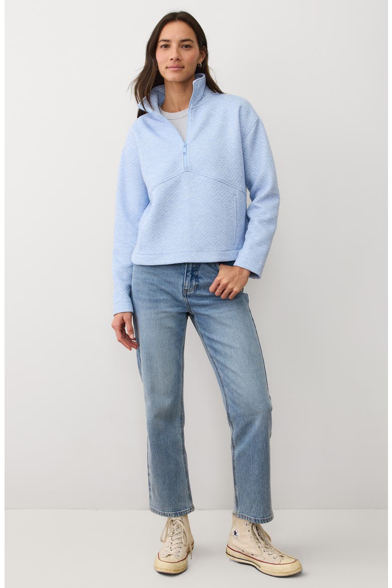 Corbet Quilted Half-Zip Sweatshirt, Alternate, color, SOFT CHAMBRAY
