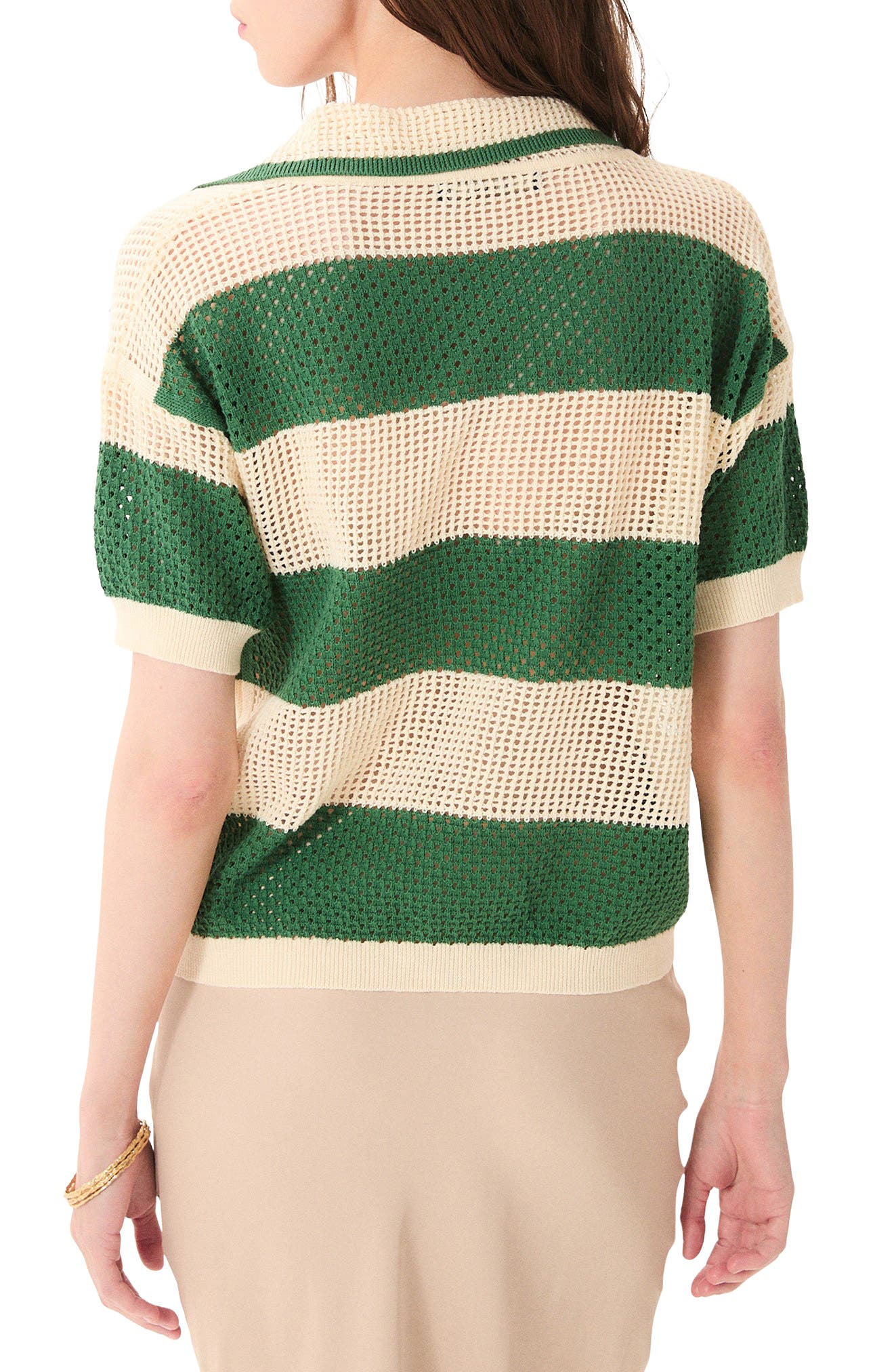 Chios Open Stitch Polo Top - image 2