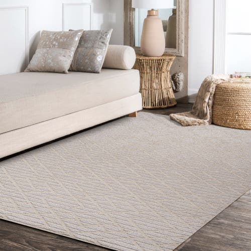 Jonathan Y Ararat High-low Pile Moroccan Diamond Modern Indoor/outdoor Area Rug In Beige