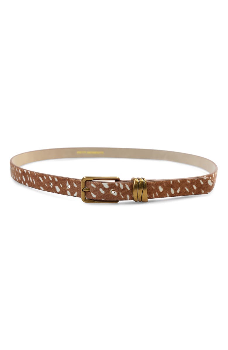 Petit Moments Bambi Genuine Calf Hair Belt, Main, color, Gold