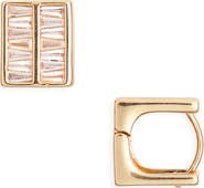 NORDSTROM RACK Cubic Zirconia Square Huggie Hoop Earrings