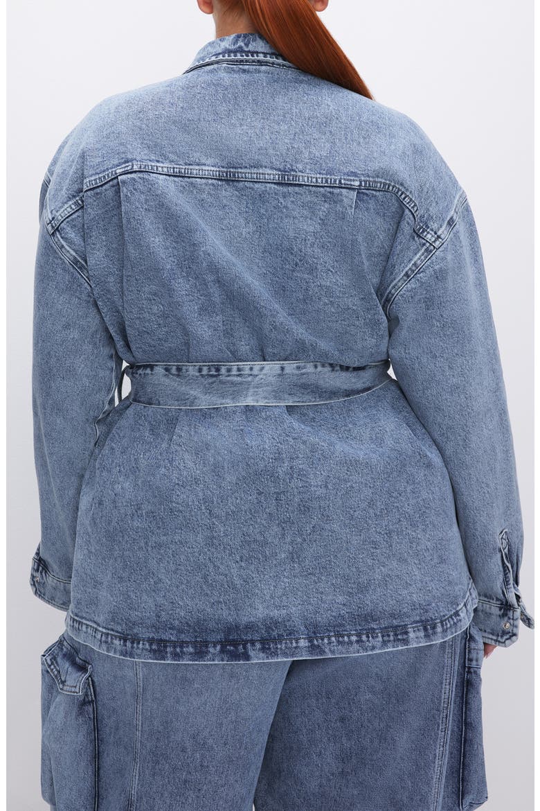 Uniform Denim Cargo Jacket, Alternate, color, INDIGO301