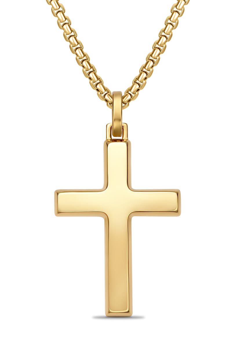 Men's Cross Pendant Necklace, Main, color, GOLD