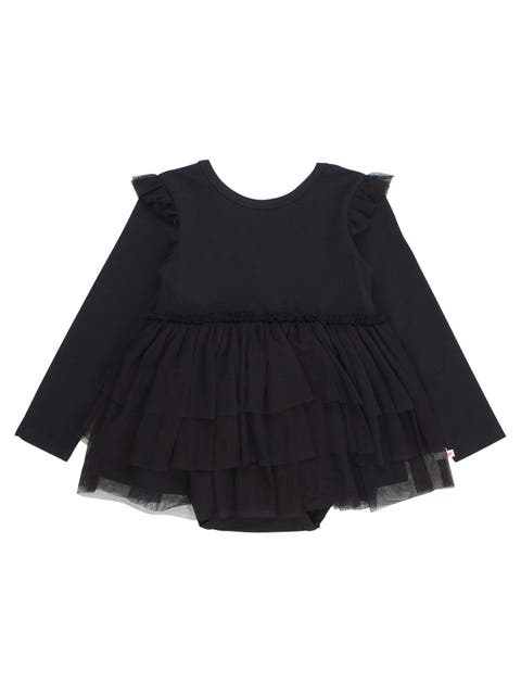 Baby Girls Flutter Tulle Long Sleeve Twirl Romper