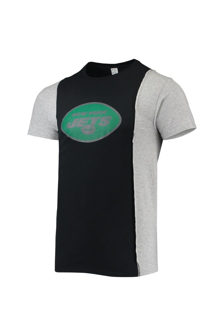 Men's Refried Apparel Black/Heathered Gray New York Jets Sustainable Split T-Shirt, Alternate, color, Black