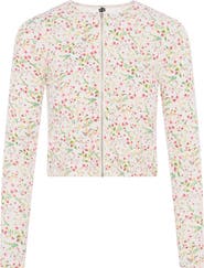 Riff Floral Zipper Long Sleeve Top