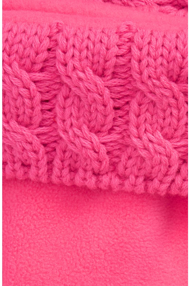 Cable Knit Cuff Welly Boot Socks, Alternate, color, ION PINK