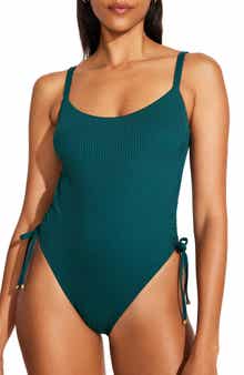 Vitamin A® Gemma Drawstring Accent Rib One-Piece Swimsuit