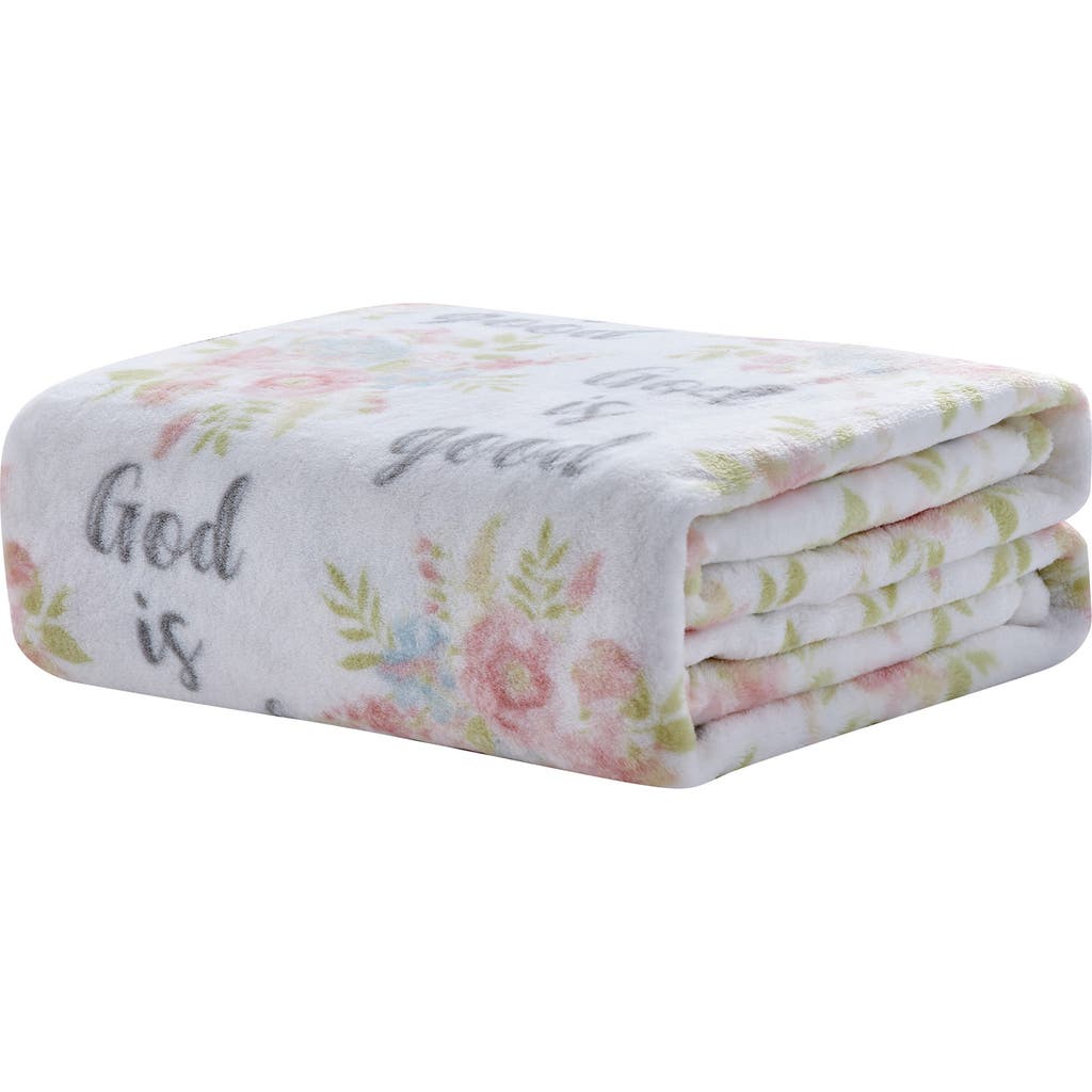 Luxury Home God Is Good Floral Plush Throw Blanket