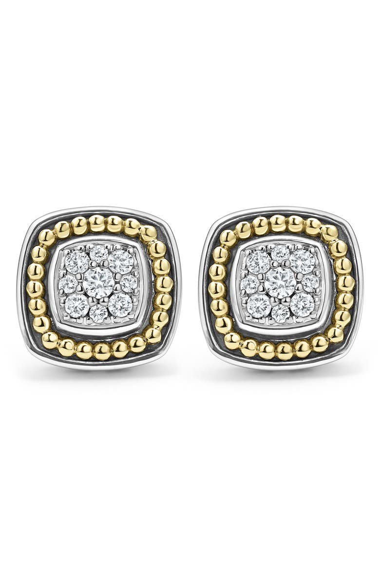 LAGOS Rittenhouse Diamond Pavé Stud Earrings, Alternate, color, Silver