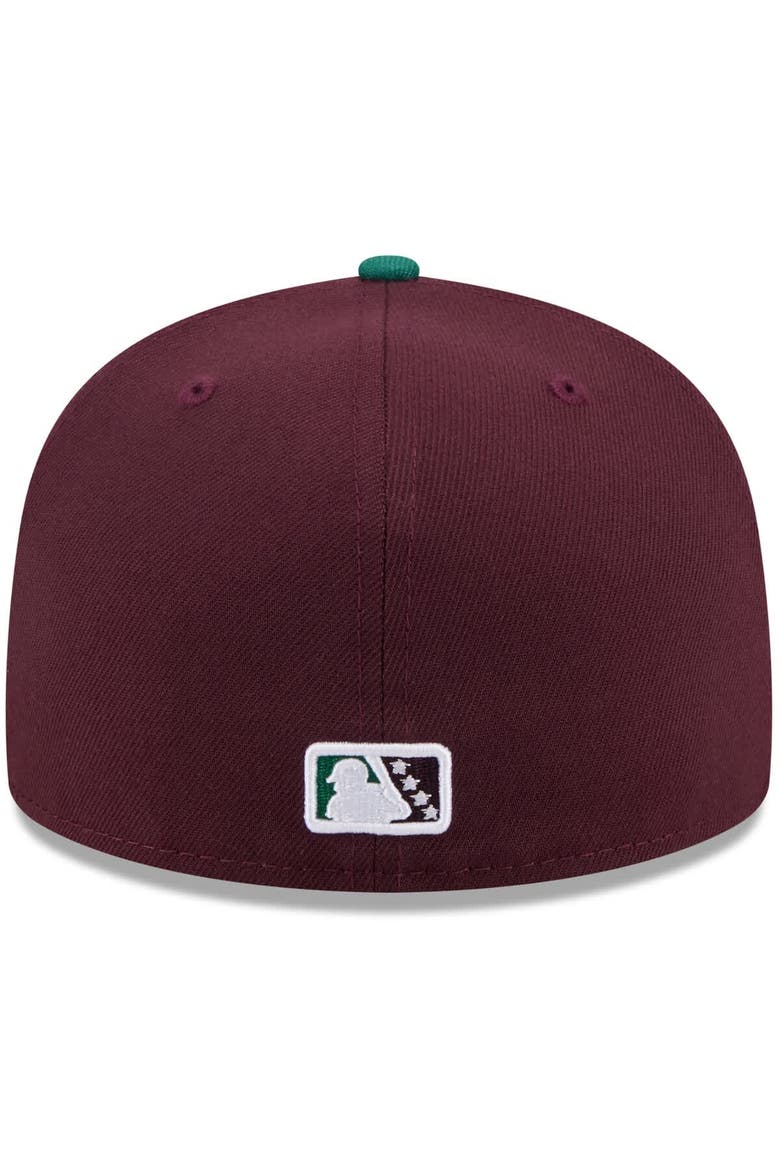 Men's New Era  Maroon Hudson Valley Renegades Theme Nights 59FIFTY Fitted Hat, Alternate, color, Maroon
