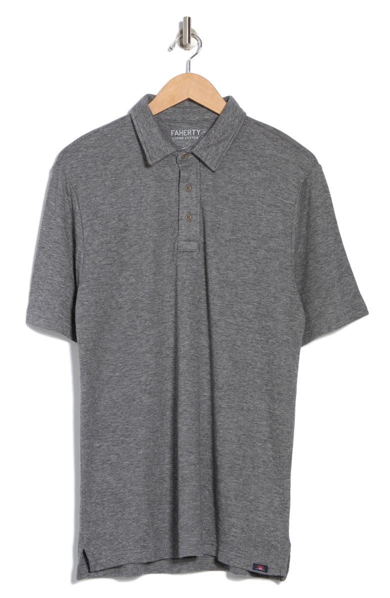 Faherty Cloud Cotton Blend Polo, Alternate, color, Med Grey Heather