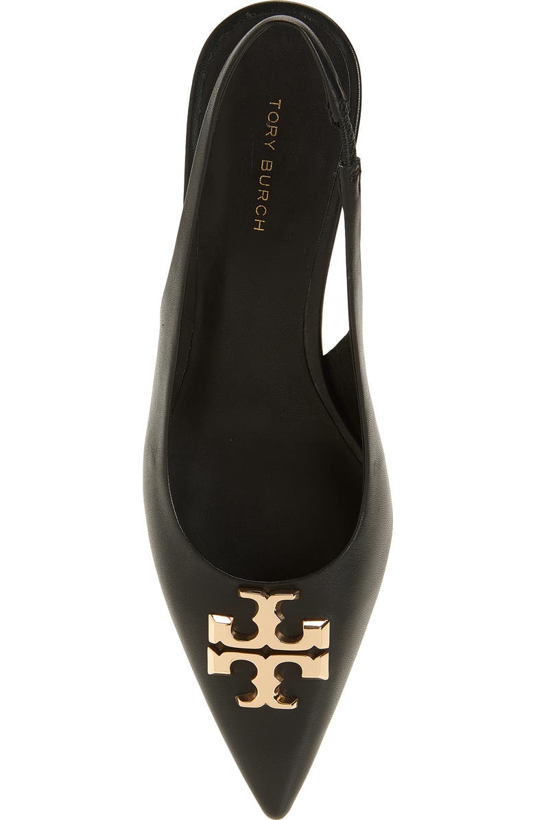 Tory Burch Eleanor Kitten Heel Slingback Pump, Alternate, color, Perfect Black / Gold