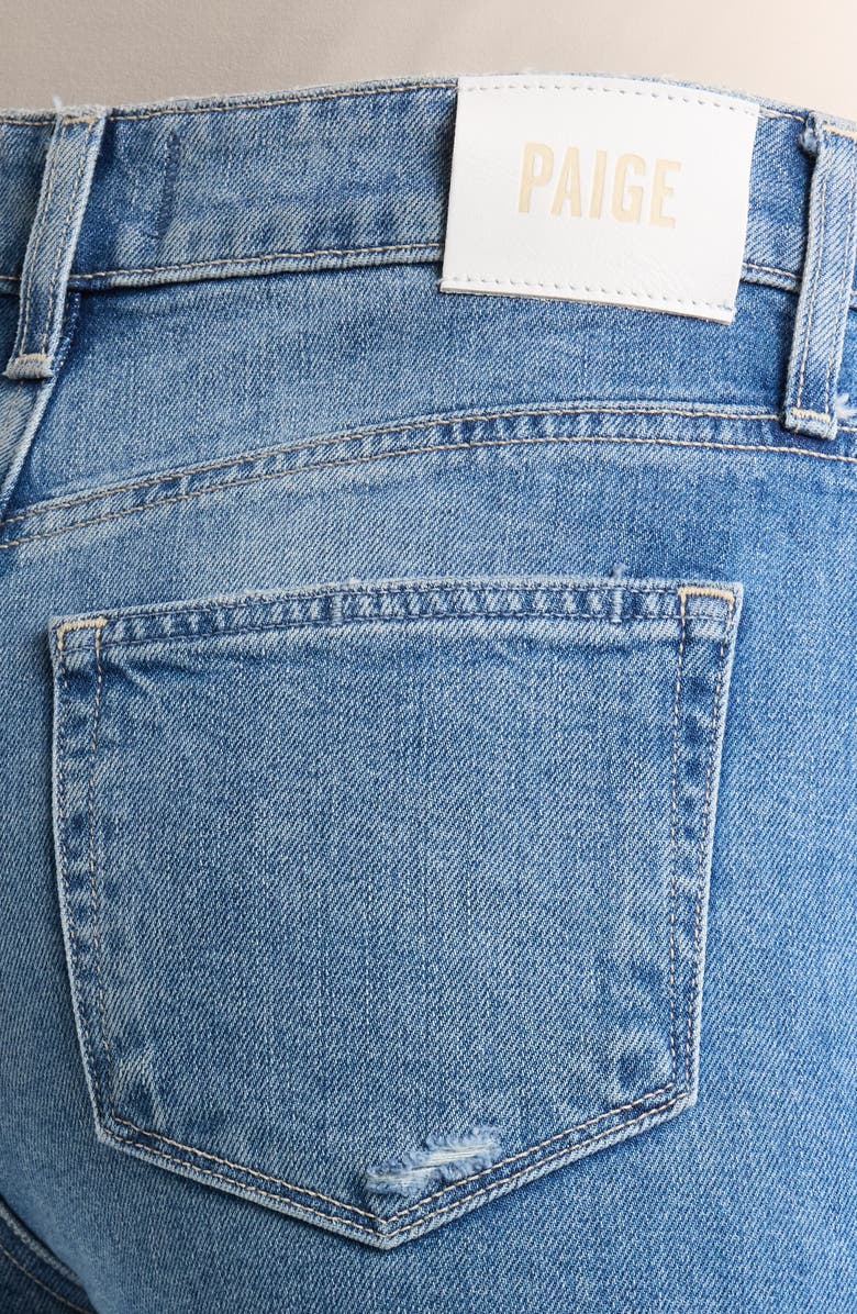 PAIGE Leena High Waist Raw Hem Wide Leg Jeans, Alternate, color, Volar Distressed