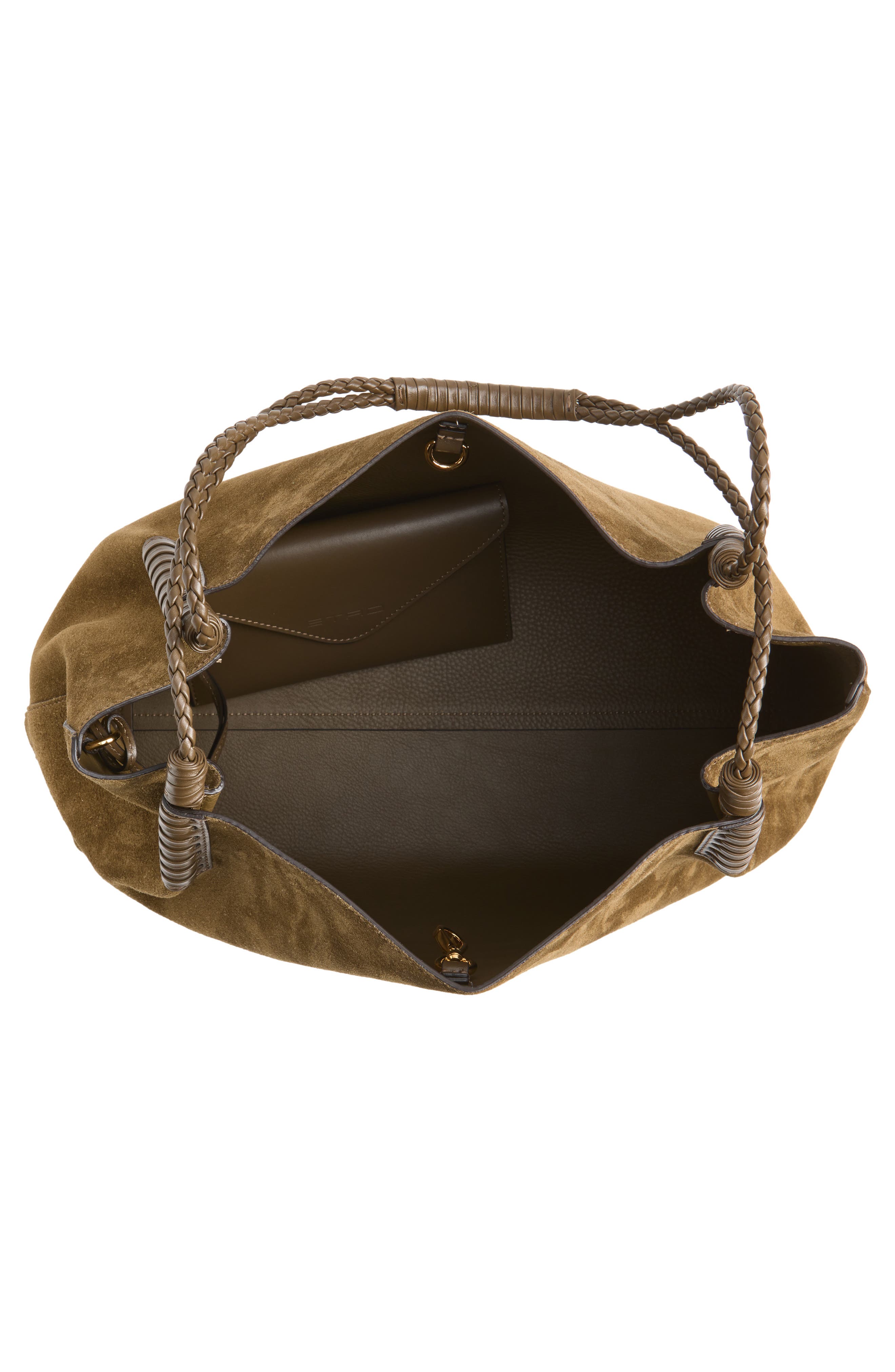 Medium Libra Suede Shopping Tote, Alternate, color, GREEN