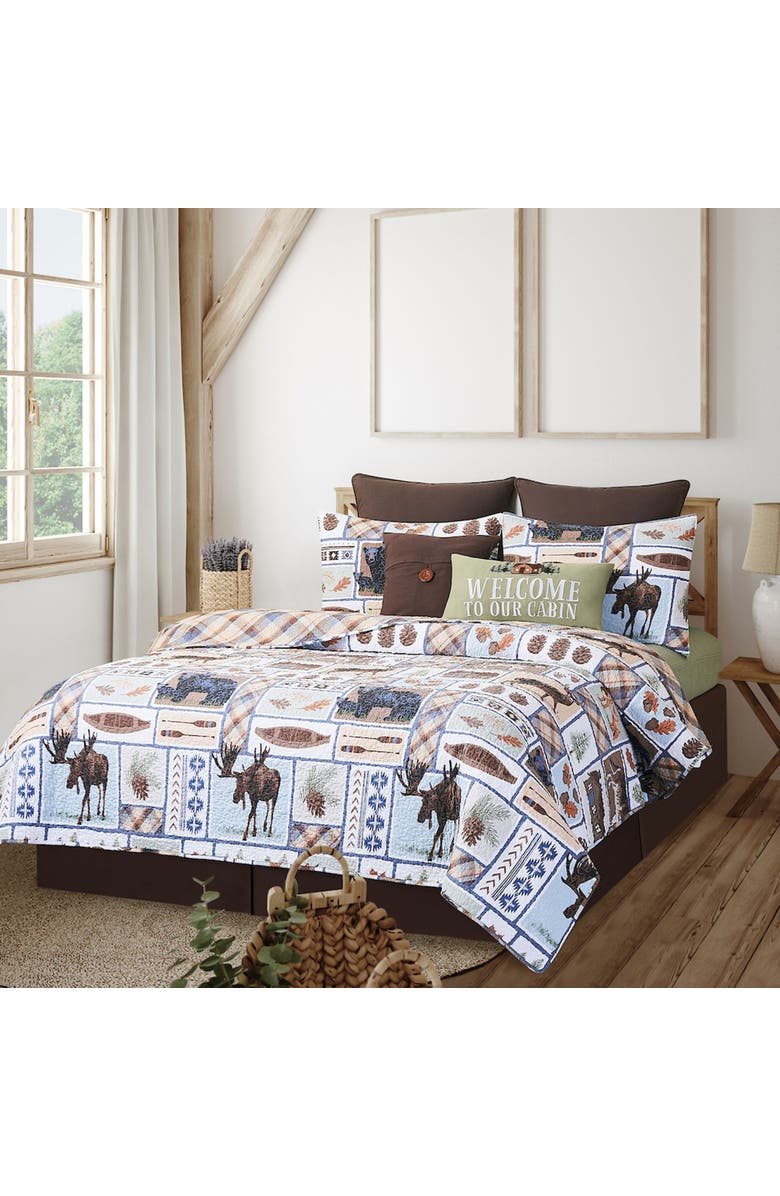 C&F Home Oakley Rustic Lodge Cotton Quilt Set - Reversible and Machine Washable, Main, color, Beige