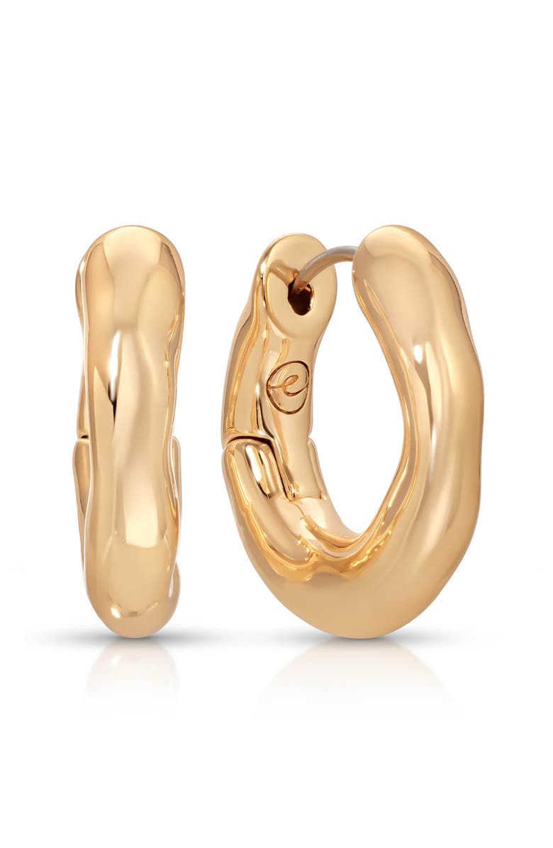 Ettika Mini Molten Hoop Earrings, Main, color, Gold