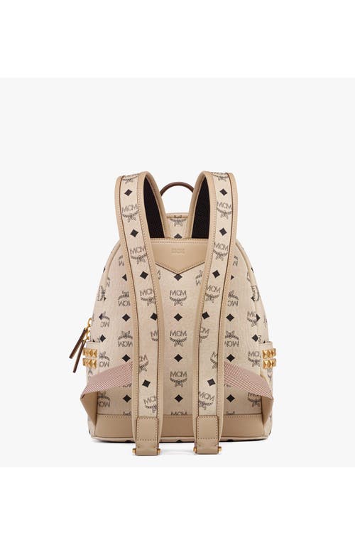Mcm Small Stark Side Studs Backpack In Sand