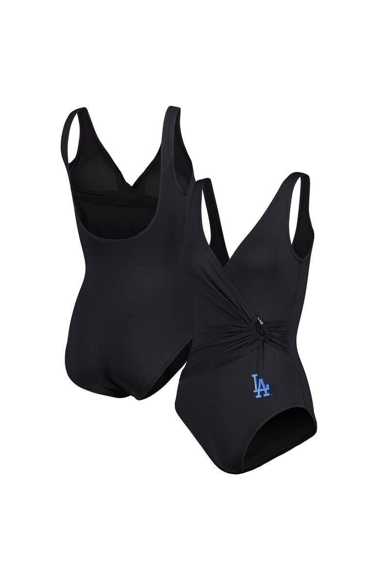 Tommy Bahama Women's Tommy Bahama Black Los Angeles Dodgers Pearl Clara One-Piece Swimsuit, Main, color, Black