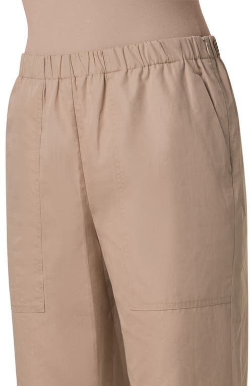 Akris Punto Farello Elastic Waist Cotton Ankle Pants In Beige