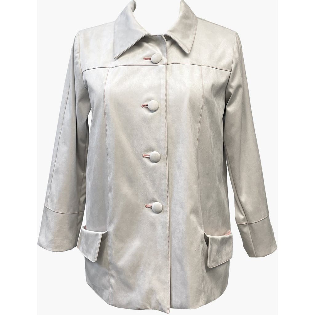 Anna Sui Faux Suede Coat In Cream