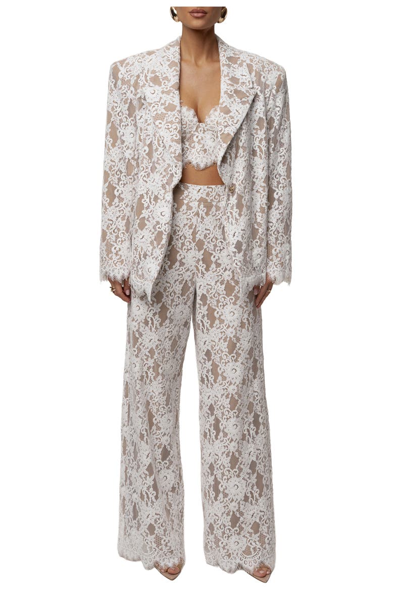 JLUXLABEL Lace And Desire Blazer, Alternate, color, White