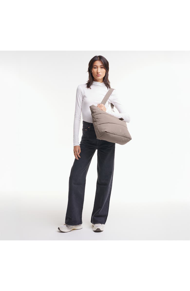 GOT BAG PUFFER TOTE BAG, Alternate, color, Oyster Monochrome