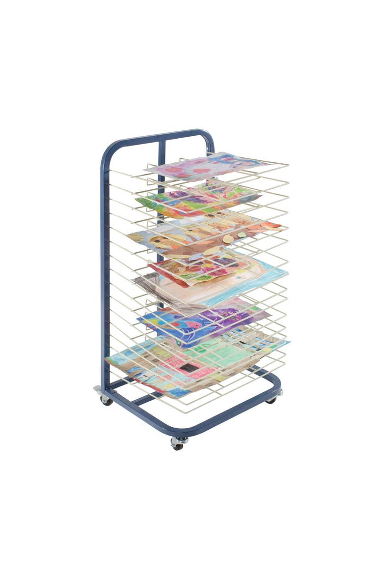 Kaplan Early Learning Company Mobile Floor Drying Rack, Alternate, color, Blue