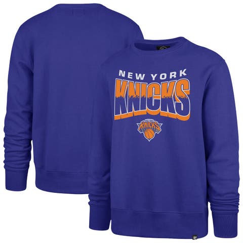 Unisex '47  Blue New York Knicks Brush By Headline Crewneck Sweatshirt