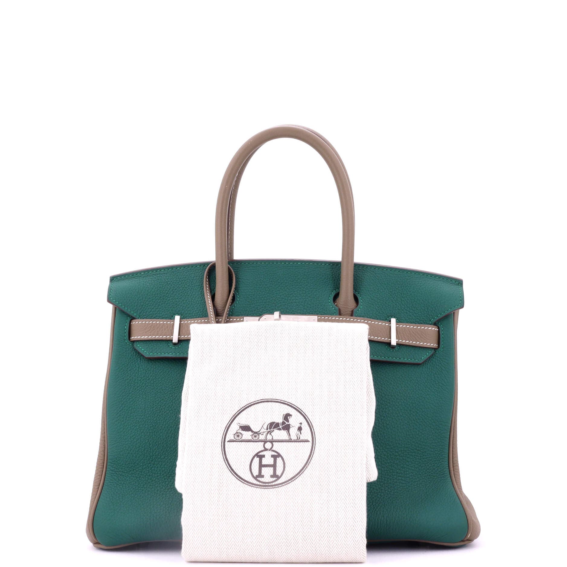 Pre-Owned Hermes Birkin Handbag Bicolor Togo with Brushed Palladium Hardware 30, Alternate, color, 